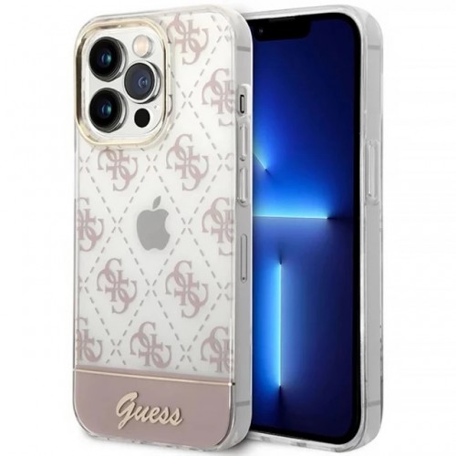 Чехол Guess 4G Pattern Script для iPhone 14 Pro Pink (GUHCP14LHG4MHP)