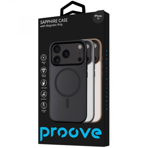 Чохол Proove Sapphire Case with Magnetic Ring для iPhone 17 Black Titanium (PCSAIP170036)