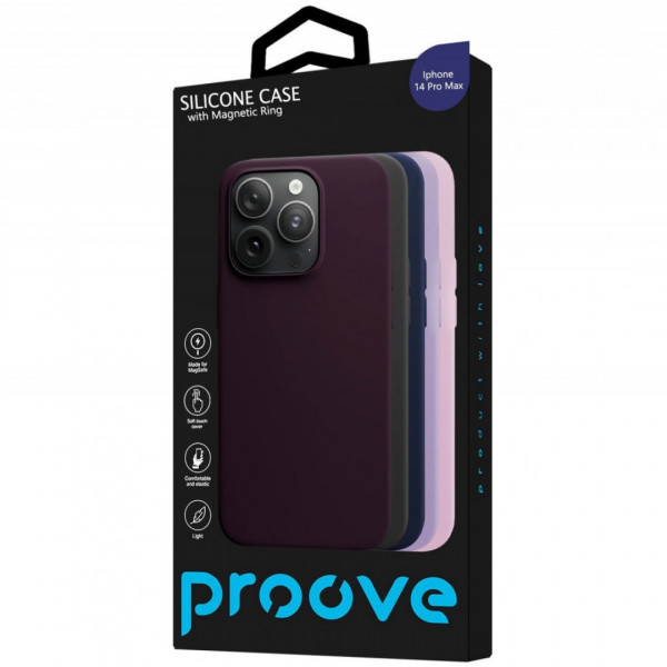 Чехол Proove Silicone Case with Magnetic Ring для iPhone 14 Pro Max Chalk Pink (PCSMIP14PM20)