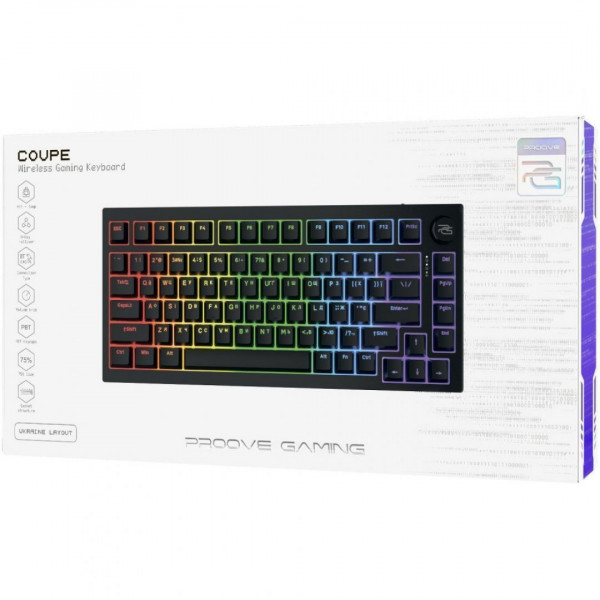 Беспроводная клавиатура Proove Gaming Coupe (Ukraine Layout) White/Purple (WKCP00022404)