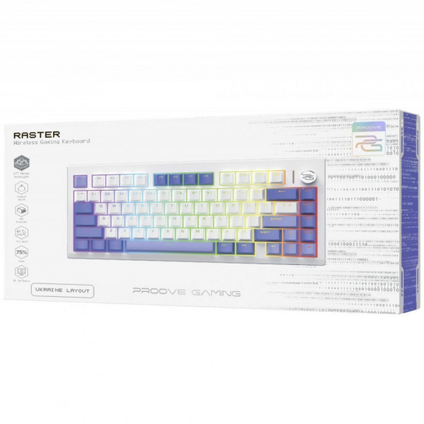 Беспроводная клавиатура Proove Gaming Raster (Ukraine Layout) White/Purple (WKRS00022417)