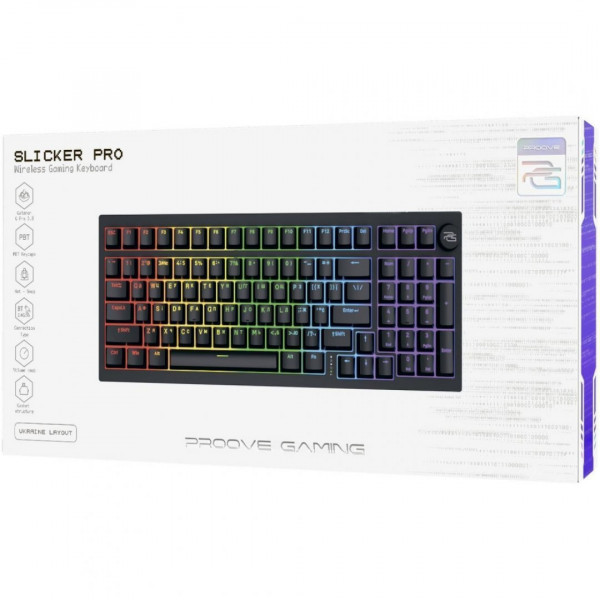 Беспроводная клавиатура Proove Gaming Slicker Pro (Ukraine Layout) White/Purple (WKSLP0022417)