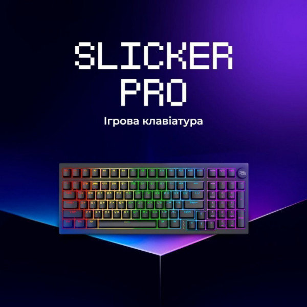 Беспроводная клавиатура Proove Gaming Slicker Pro (Ukraine Layout) White/Purple (WKSLP0022417)