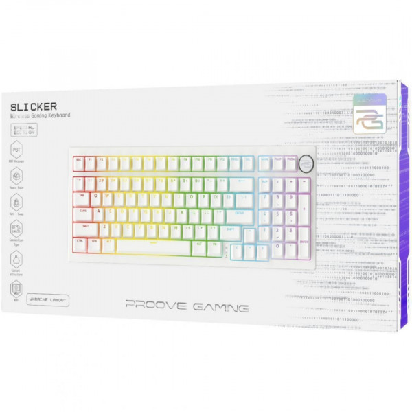Беспроводная клавиатура Proove Gaming Slicker Special Edition (Ukraine Layout) White (WKSLSE022402)