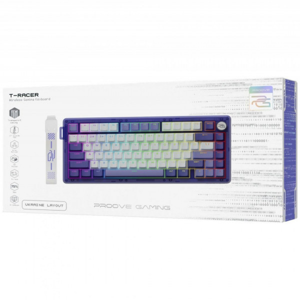 Беспроводная клавиатура Proove Gaming T-Racer (Ukraine Layout) Purple/White (WKTR00022417)