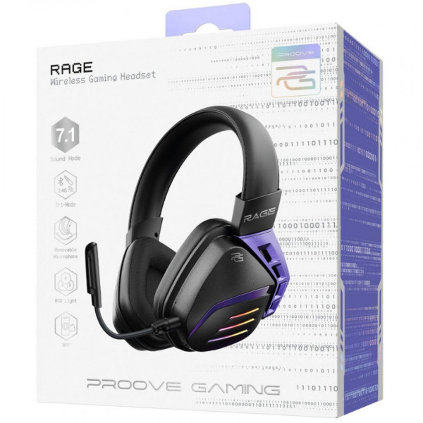 Беспроводная игровая гарнитура Proove Gaming Rage (APP) Black/Purple (WHRG00020001)