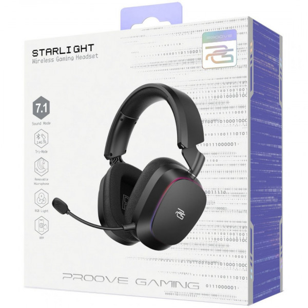 Беспроводная игровая гарнитура Proove Gaming Starlight (APP) Black/Purple (WHSR00020016)
