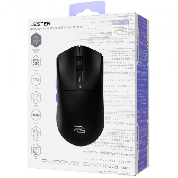 Беспроводная игровая мышь Proove Gaming Jester 8K with Charging Dock Black/Purple (WMJSCD022016)