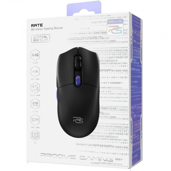 Бездротова ігрова миша Proove Gaming Rate Special Edition White/Purple (CMRTWRS03002)