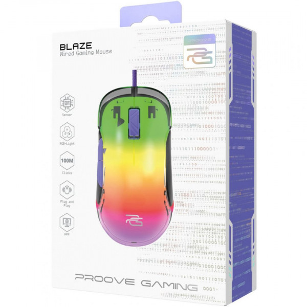 Дротова ігрова миша Proove Gaming Blaze Black/Purple (GMBL00102001)