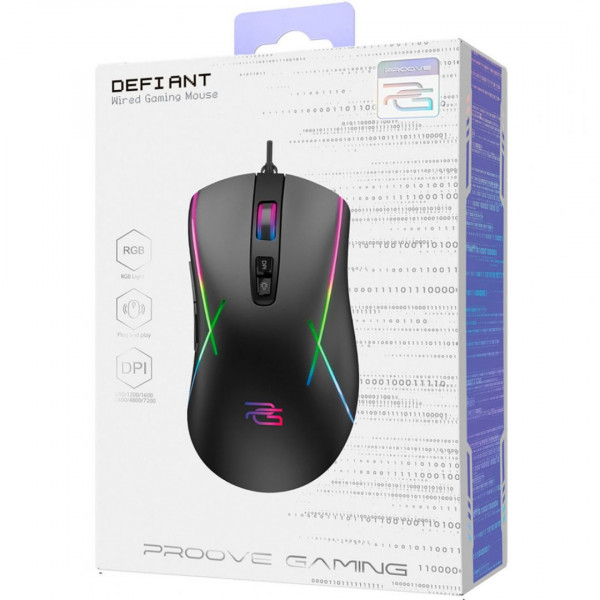 Дротова ігрова миша Proove Gaming Defiant Black (CMDE00000102)