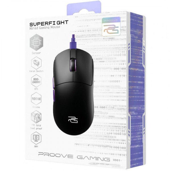Дротова ігрова миша Proove Gaming Superfight Wired Black/Purple (GMSW00102001)