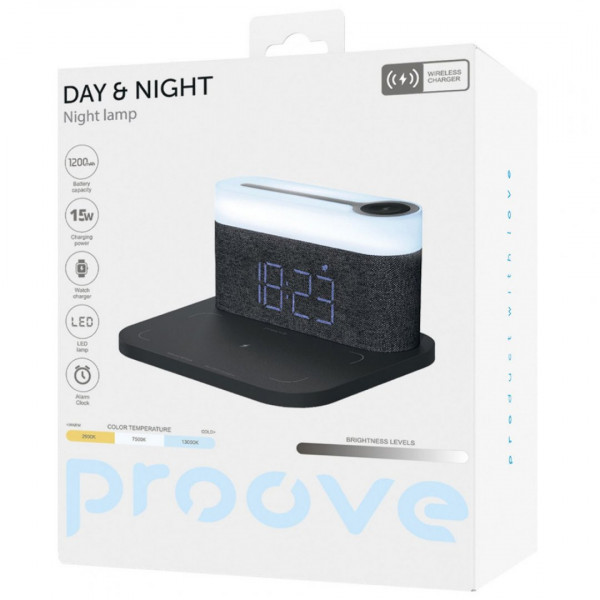 Ночник с беспроводной зарядкой Proove Day & Night Dark Gray (PLDN05002005)