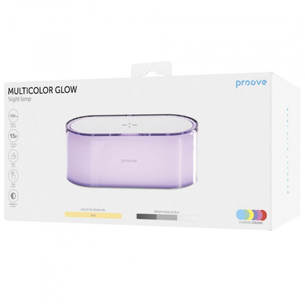 Ночник с беспроводной зарядкой Proove Multicolor Glow 1200mAh White (PLGM00102002)