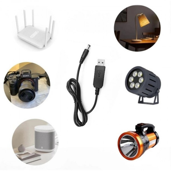 Кабель для роутера Boost Cable USB-DC12V (2,1x5,5mm) Black
