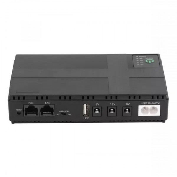 Источник бесперебойного питания UPS DC1018P 10400mAh, USB/ DC: 9V/12V Black