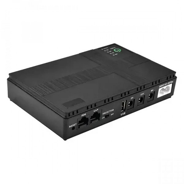 Источник бесперебойного питания UPS DC1018P 10400mAh, USB/ DC: 9V/12V Black