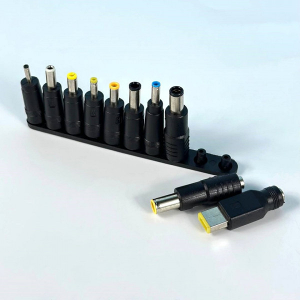 Кабель питания для ноутбука 100W Type-C to DC 5.5х2.5 с набором переходников 10 в 1 Black