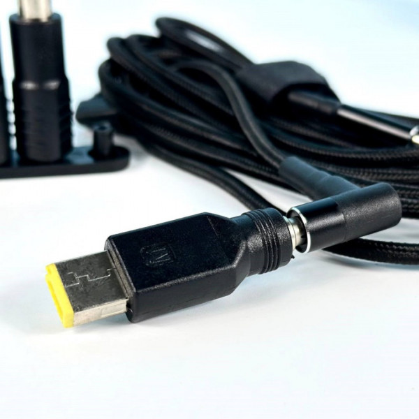 Кабель питания для ноутбука 100W Type-C to DC 5.5х2.5 с набором переходников 10 в 1 Black