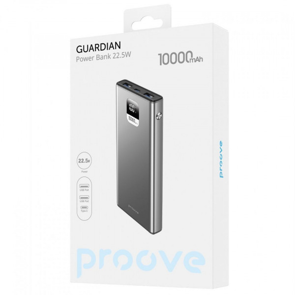 Зовнішній акумулятор Proove Guardian 22.5W 10000mAh Metal Gray (PBG122210004)