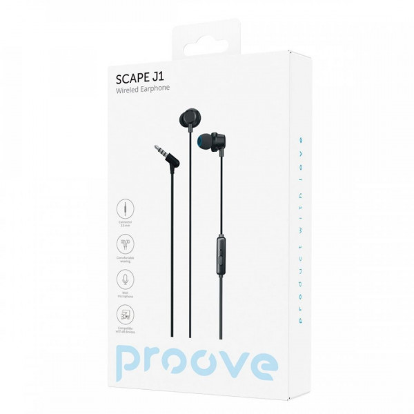 Дротові навушники Proove Scape J1 (3.5mm) Black (WESJ10000801)