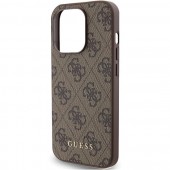 Чехол Guess 4G Metal Gold Logo для iPhone 15 Pro Max Brown (GUHCP15XG4GFBR)