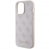 Чехол Guess 4G Metal Gold Logo для iPhone 15 Pro Max Pink (GUHCP15XG4GFPI)