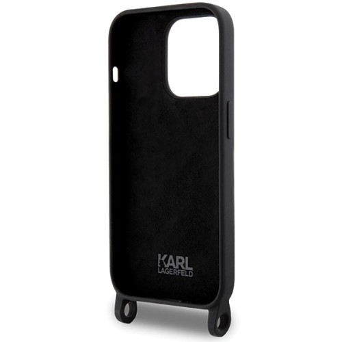 Чехол Karl Lagerfeld Crossbody Silicone Ikonik для iPhone 15 Pro Max Black (KLHCP15XSCBSKNK)