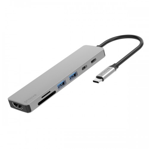 Type-C HUB Proove Iron Link 7in1 2USB+SD/TF+2USB-C+HDMI (HBIL00222004)