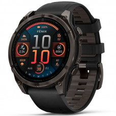 Смарт-годинник Garmin Fenix 8 47mm AMOLED Sapphire Carbon Gray DLC Titanium Bezel with Black Silicone Band (010-02904-20/21/29)