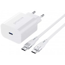 Сетевое зарядное устройство Proove Rapid 30W USB-C + Кабель Type-C to Type-C White (WCRP30012202)
