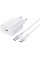Сетевое зарядное устройство Proove Rapid 30W USB-C + Кабель Type-C to Type-C White (WCRP30012202)