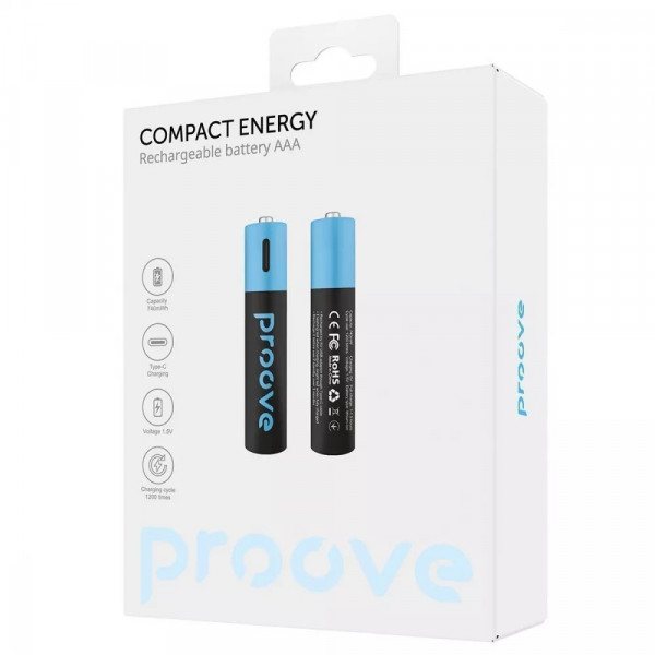 Аккумуляторные батарейки Proove Compact Energy AAA 2 pcs Black (RBCE75010008)