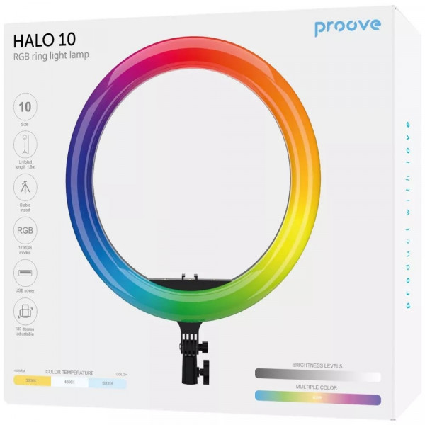 Кільцева RGB лампа 10см Proove Halo White (PLRL10100401)