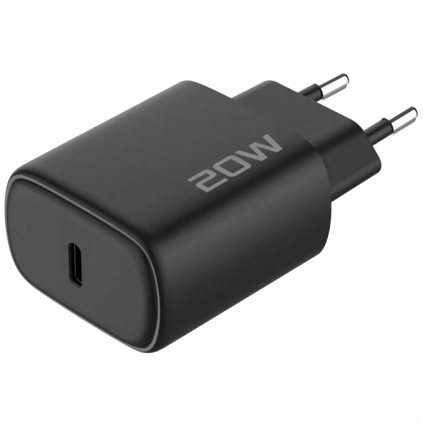 Сетевое зарядное устройство Proove Silicone Power 2 20W (Type-C) + Cable Type-C to Lightning (1m) Black (WCSP22010001)