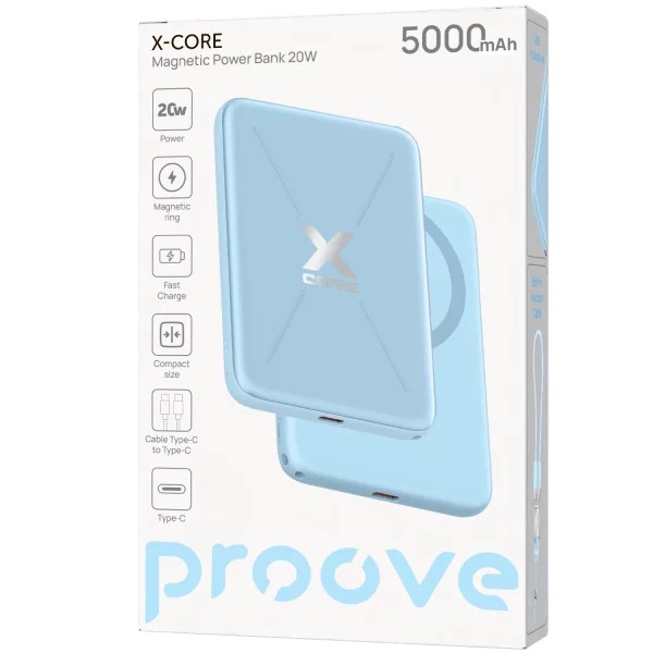 Мобильный Power Bank Proove X-Core 20W 5000mAh Sky Blue (PNXC20010008)