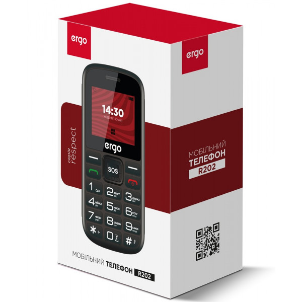 Мобильный телефон Ergo R202 Dual Sim Black
