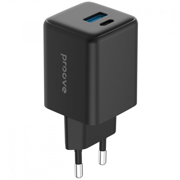 Сетевое зарядное устройство Proove Pocket GaN Plus 25W Type-C+USB Black (WCPG25111201)