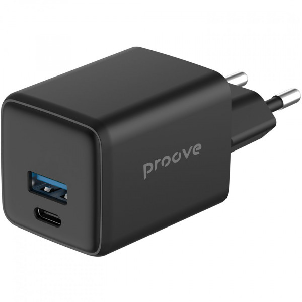Сетевое зарядное устройство Proove Pocket GaN Plus 25W Type-C+USB Black (WCPG25111201)
