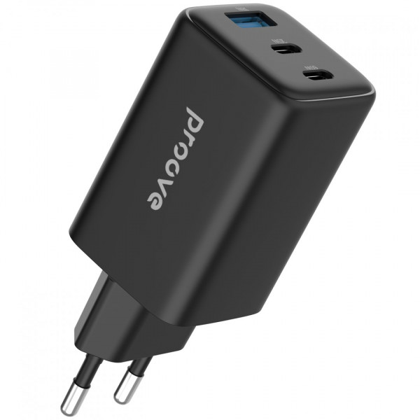 Мережевий зарядний пристрій Proove Pocket GaN 65W (2Type-C + USB) Black (WCPG65121201)