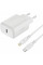 Сетевое зарядное устройство Proove Silicone Power 2 20W (Type-C) + кабель Type-C to Lightning (1m) White (WCSP22010002)