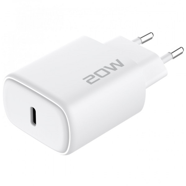 Сетевое зарядное устройство Proove Silicone Power 2 20W (Type-C) + кабель Type-C to Lightning (1m) White (WCSP22010002)