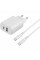 Сетевое зарядное устройство Proove Silicone Power 2 30W (Type-C + USB) + кабель Type-C to Type-C (1m) White (WCSP23011002)