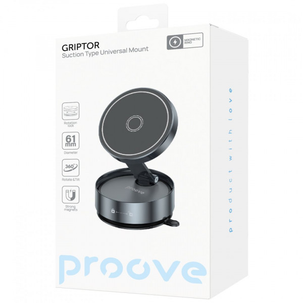 Автомобильный держатель Proove Griptor Suction Type Universal Mount Gray (CHGRP0000003)