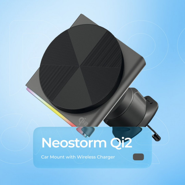 Автомобильный держатель с беспроводной зарядкой Proove Neostorm Qi2 15W (WHNS15002003)