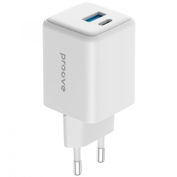 Сетевое зарядное устройство Proove Pocket GaN 30W Type-C+USB White (WCPG30110002)