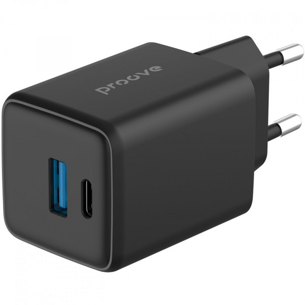 Сетевое зарядное устройство Proove Pocket GaN 30W Type-C+USB Black (WCPG30110001)