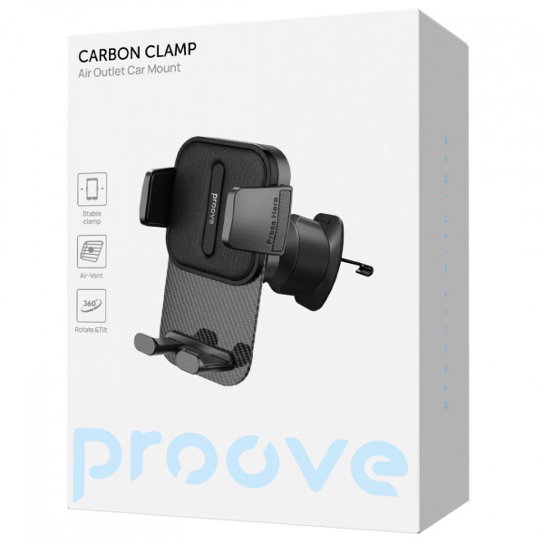 Автомобильный держатель Proove Carbon Clamp Air Outlet Car Mount Black (CHCNA0000001)