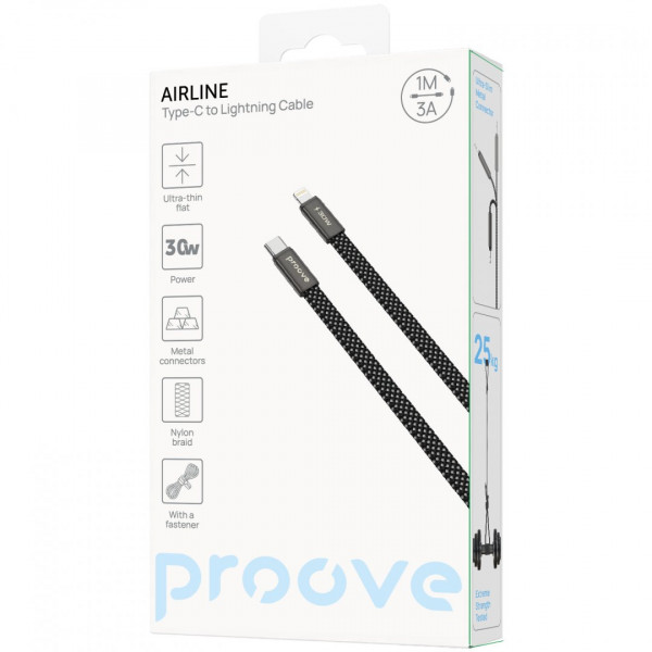 Кабель Proove AirLine Type-C to Lightning 30W (1m) Black (CCAI30002101)