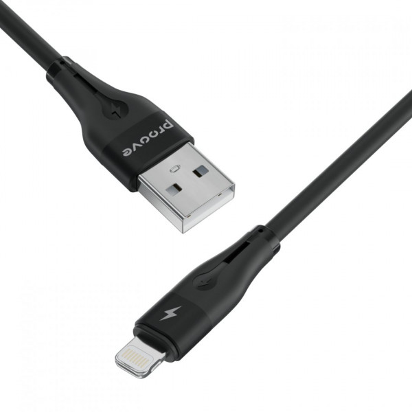 Кабель Proove Soft Silicone USB to Lightning 2.4A (2m) Black (CCSO20001121)